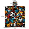 thumbnail image 2 of Football Canvas Beach Blanket Picnic Mat, Waterproof Outdoor Camping Rug for Sand Proof, with Carry Bag for Travel, Beach, Park - Blue Stripe Pattern - 200 Characters, 2 of 6