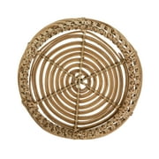 Homezone Handwoven Natural Rattan Basket with Modern Weave, Round