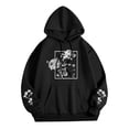 thumbnail image 4 of Men's Floral Print Casual Graphic Hoodies Drawstring Long Sleeve Pullover Sweatshirt, 4 of 5