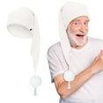thumbnail image 2 of JIKNTTR Men's Night Cap Solid Color Pajama Hat Adjustable Sleeping Caps With Pom Ball For Party Supplies, 2 of 4