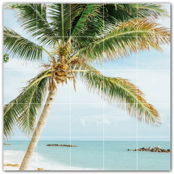 Picture-Tiles.com: Beach Ceramic Tile Wall Mural WAL500071-55M. 30"W x 30"H using (25) 6" x 6" Ceramic Tiles-Satin Finish