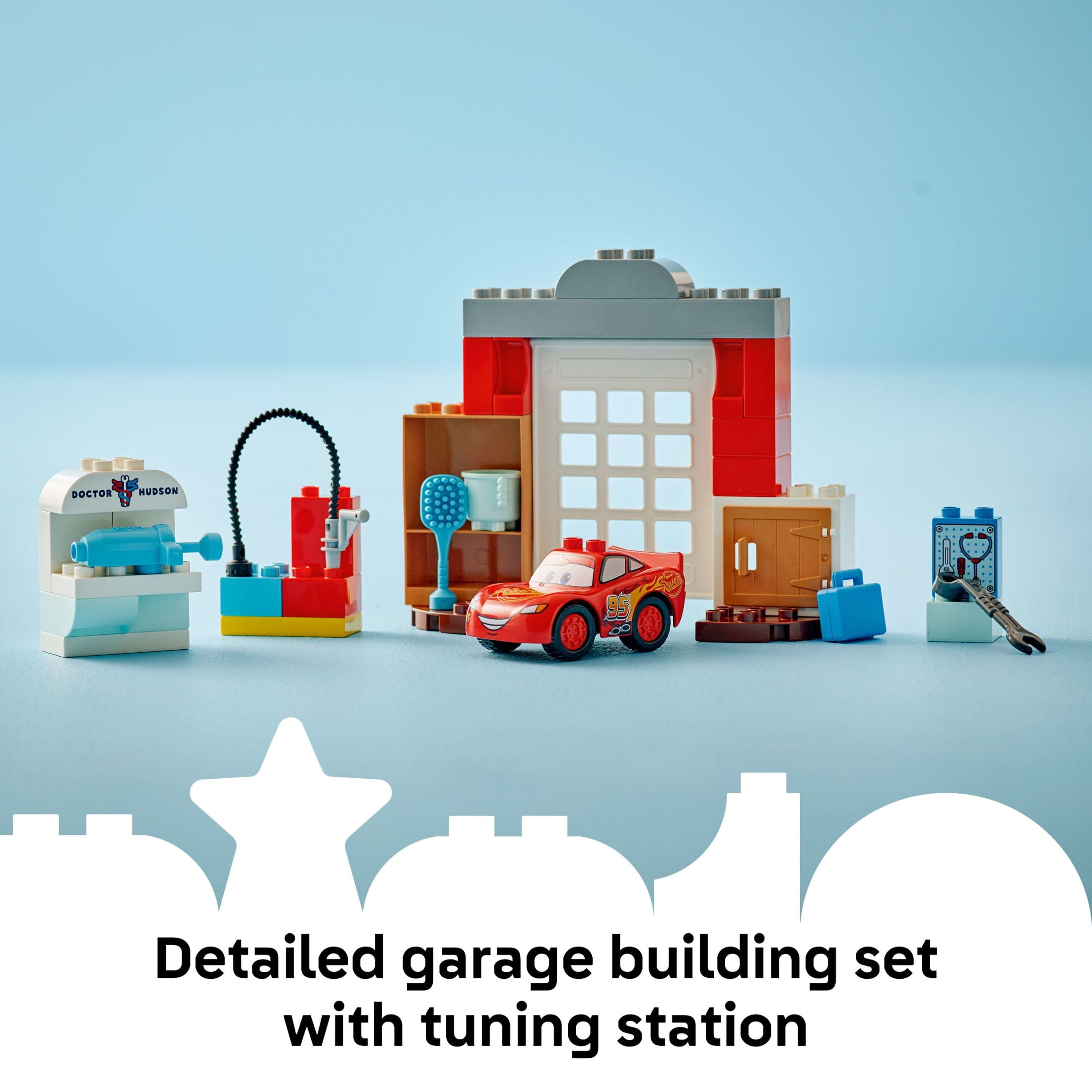 LEGO DUPLO Disney and Pixar Cars McQueen’s Visit to Doc’s Garage - Lightning McQueen Cars Toy for Preschool Boys and Girls 2+ - Pretend Play and Sensory Toddler Toy - Gift Idea for Birthdays - 10456