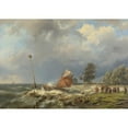 thumbnail image 2 of Hermanus Koekkoek 24x18 Gold Ornate Framed and Double Matted Museum Art Print Titled - Fighting the Wind, 2 of 4