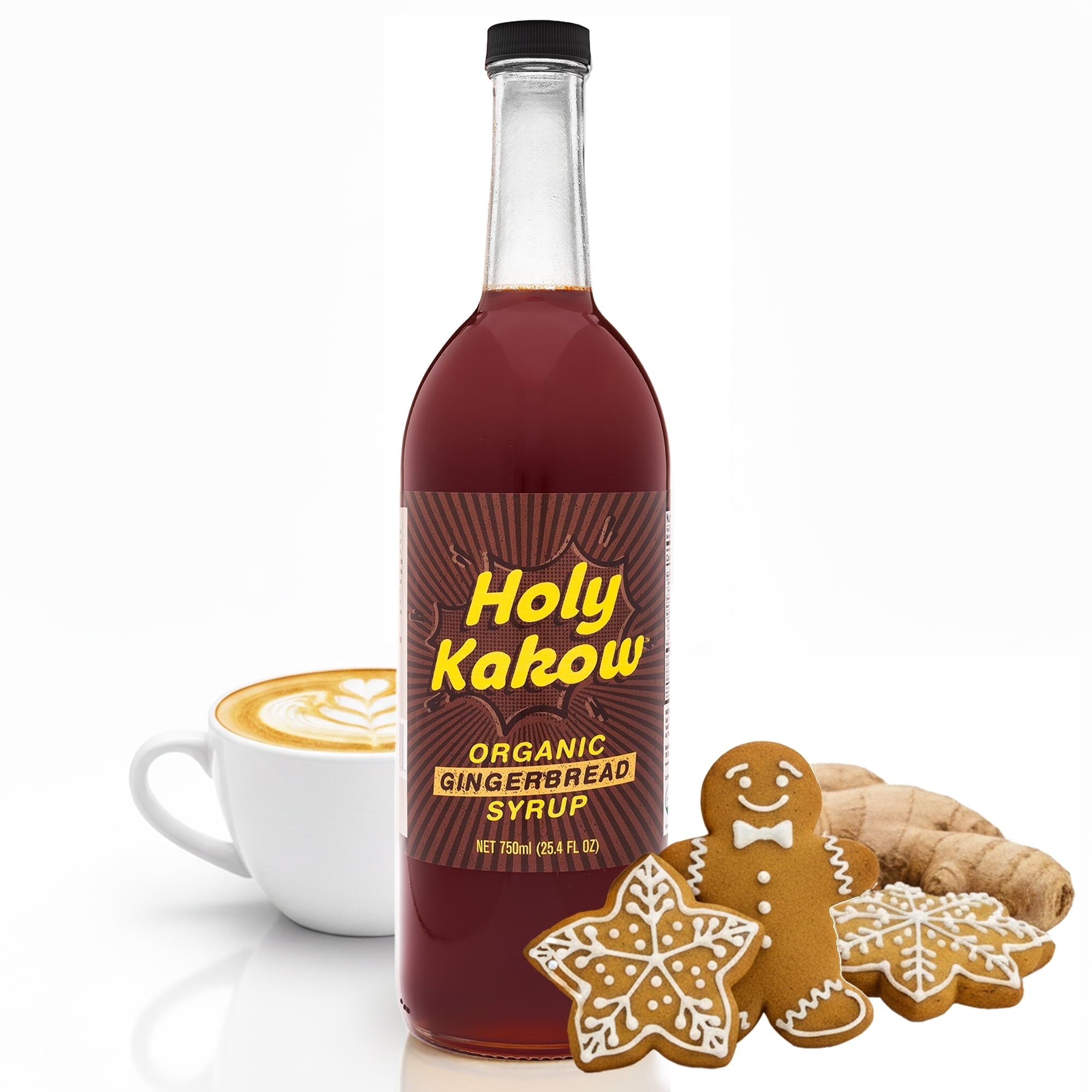 Holy Kakow Organic Gingerbread Syrup for Coffee & Holiday Drinks
