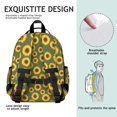 thumbnail image 3 of Sunflower Green Pattern Cute School Backpack Bag for School with Padded Back and Adjustable Shoulder Straps 15.25"x11.5"x5.25", 3 of 3