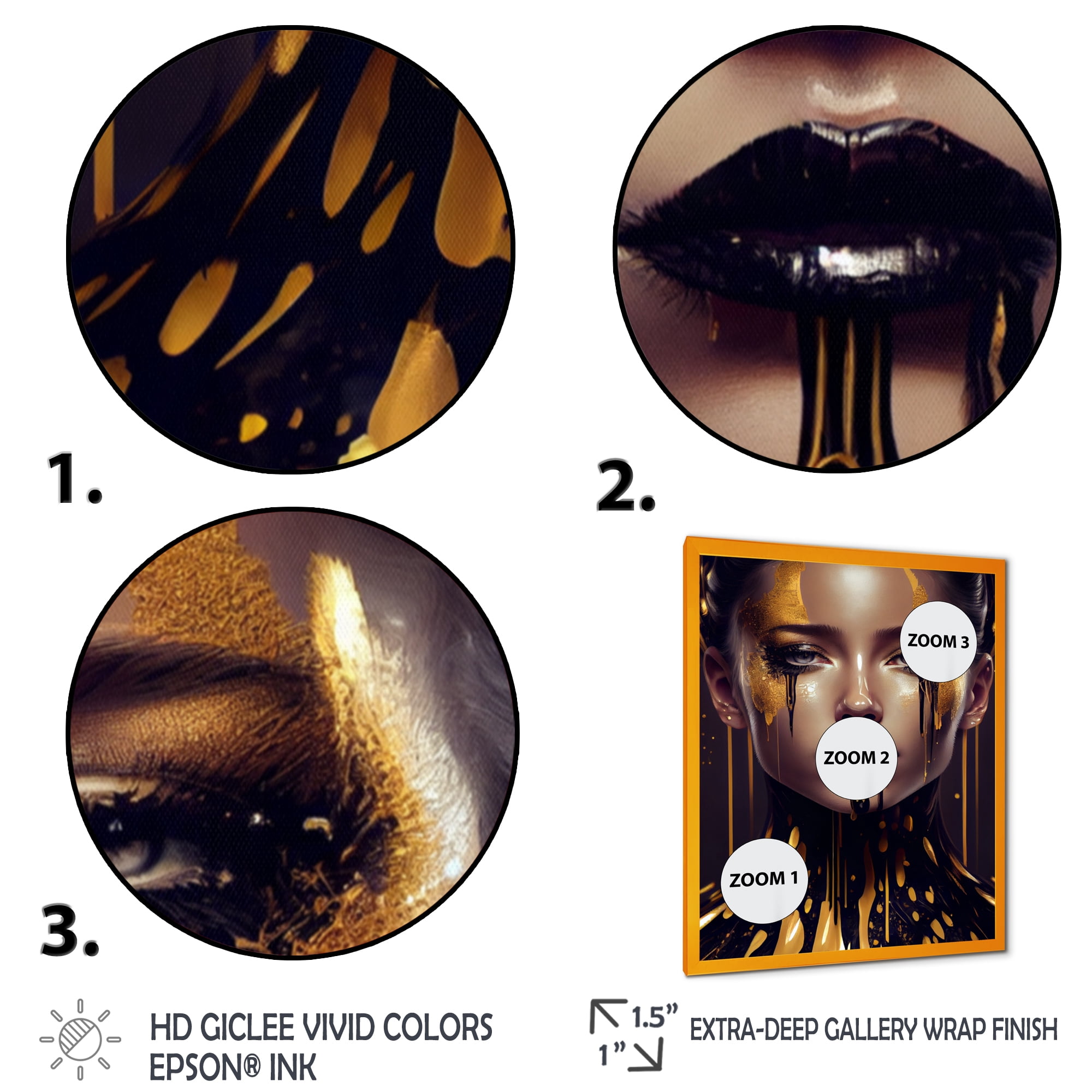 Designart Sensual Liquid Gold Woman VI Framed Wall Art