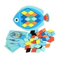 thumbnail image 1 of BELOVING Wooden Pattern Blocks Geometric Shapes Family Entertainment Brains Teaser Toy, 1 of 10
