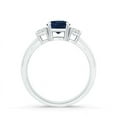 thumbnail image 2 of ANGARA Natural 1 Ct Round Sapphire & Diamond Three Stone Engagement Ring in 14K White Gold for Women (Size-6mm) | September Birthstone, Anniversary, Jewelry Gift for Women | Natural Sapphire Ring, 2 of 9