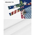 thumbnail image 7 of Tie Up Valance Curtain for Kitchen, Independence Day Daisy Stripes and Stars Rod Pocket Short Curtains Adjustable Tie-Up Shade Valances, Red Blue Window Treatment for Bathroom Living Room Bedroom, 7 of 7