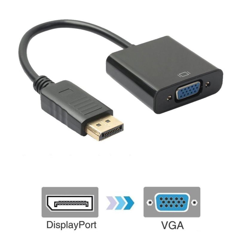 Black DP DisplayPort Male to VGA Female Converter Adapter Cable For PC Laptop