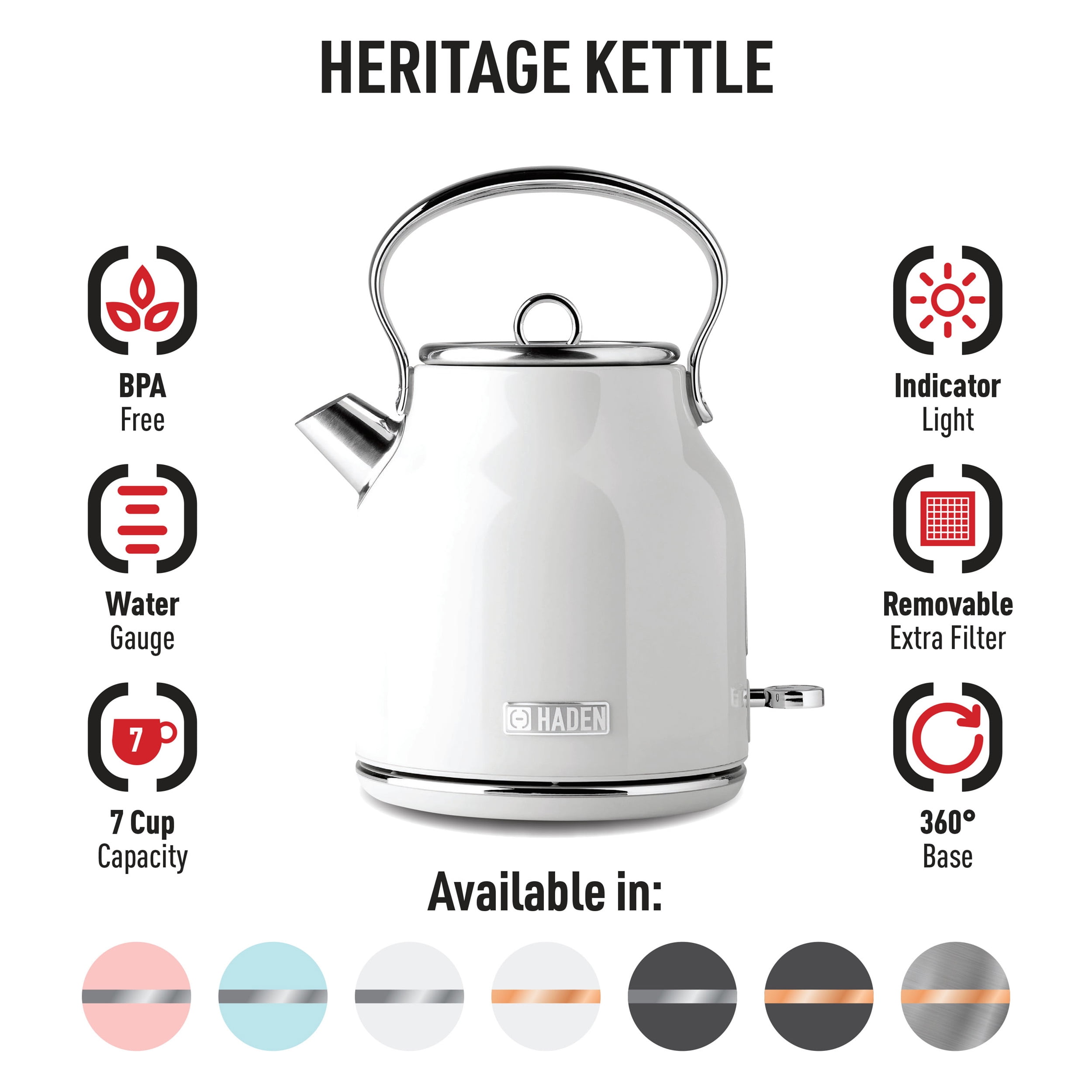 Heritage Ivory Electric Kettle – Hadenusa