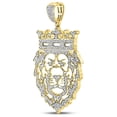thumbnail image 2 of FB Jewels 10kt Yellow Gold Mens Round Diamond King Lion Crown Charm Pendant 3/4 Cttw, 2 of 2