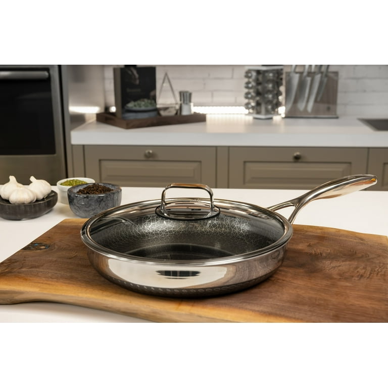 HexClad 14 Inch Hybrid Nonstick Wok and Lid, Dishwasher and Oven Friendly,  Compatible with All Cooktops