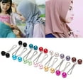 thumbnail image 4 of 12 Pieces Multicolor Headscarf Pearl Pins Clips Up Muslim Jewelry Scarf Shawl Hijab Scarf Clips M0A4, 4 of 6