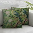 thumbnail image 3 of Nawypu Green Chinoiserie Pillow Cover Vintage Bird Flower Throw Pillow Covers Farmhouse Floral Decorative Pillowcase Outdoor Square Cushion Cover for Couch Sofa Bedroom Decor, 3 of 5