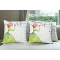 thumbnail image 6 of Ambesonne Butterfly Throw Pillow Cover 4 Pack, Cartoon Lady Pastel, 20", Pink Orange Green, 6 of 7