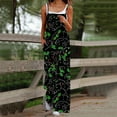 thumbnail image 2 of QATAINLAV Womens Jumpsuits with Pockets Fashion Print One Piece Pants Casual Sleeveless Strap Overalls Loose Fit Wide Leg Romper, Green, XXL, 2 of 6
