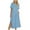 Multicolor Dress for Women _k, variant on Women's Short Sleeve Printed V Neck Maxi Dress Pull On Breathable Summer Vacation Wear Relaxed Side Split Design Multicolor S