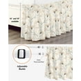 thumbnail image 3 of Beige Flowers Wrap Around Bed Skirts for California King Bed 18" Drop,Bed Skirt with Adjustable Elastic Belt Dust Ruffle Bed Valance for Bedroom Watercolor Farmhouse Botanical Floral Bed Frame Cover, 3 of 7