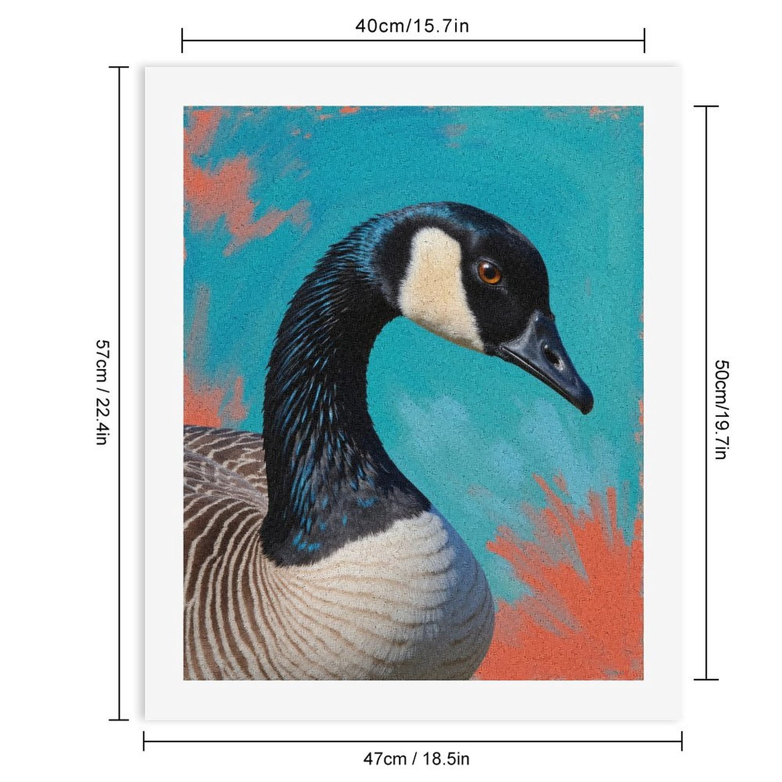 Paint by Numbers Kit for Adults, Colorful Goose Portrait Art Paint by Numbers, Easy Paint by Numbers Kit for Adults Beginner, DIY Adult Paint by Number Kits on Canvas, Home Decor