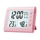 thumbnail image 4 of Reloj despertador digital higrómetro de mesa con luz nocturna, reloj multifuncional doméstico. Rosa, 4 of 9