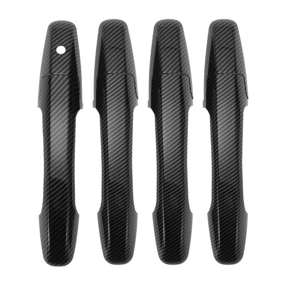 Recubrimiento de manija de puerta de automóvil Unique Bargains para Honda Civic 2006-2011, cubierta de manija de puerta lateral, duradera, 4 piezas, fibra de carbono negra