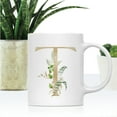 thumbnail image 2 of Koyal Wholesale Ceramic Coffee Mug, Exotic Tropical Monogram, Letter T, 2 of 5