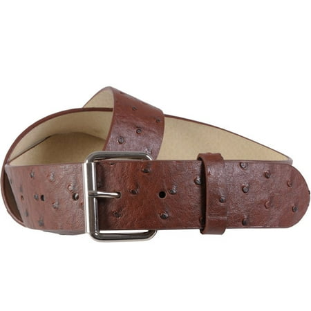 Brinley Co Womens Ostrich Print Casual Leather Belt