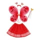 thumbnail image 3 of Disfraz de hada para niñas, 4 piezas, disfraz de mariposa para niños pequeños, traje de hada para mayores Rojo Jinwen Disfraz de hada, 3 of 8