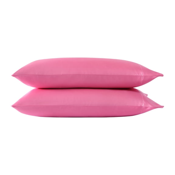 Betsey Johnson Solid Satin Pink Standard Pillowcase Pair