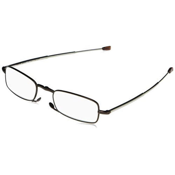 Foster Grant Gideon Rectangular Reading Glasses, Brown/Transparent, 64 mm   2.5