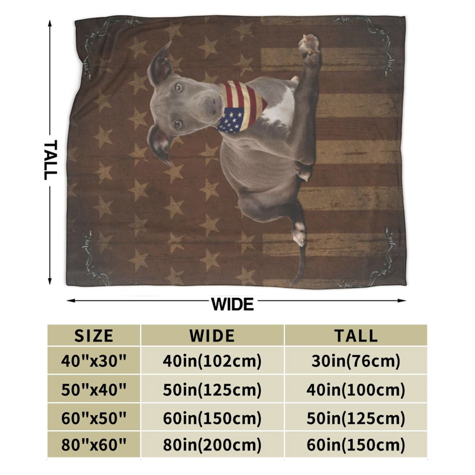 Wijzvio Italian Greyhound Dog With Vintage American Flag Throw Blanket Soft Fuzzy Fleece Blanket For Couch Bed Living Room Decoration 50"X40"