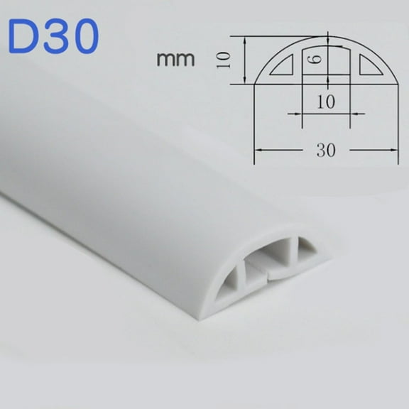 KAIRUITE Heavy Duty Floor Cable Protection Cover Floor Cable Cover Rubber Trunking 1M