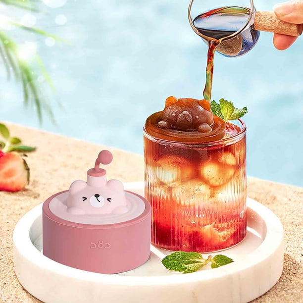 Fiudx Liquidación de ofertas flash Molde para hacer bloques de bolas de hielo, forma de oso pequeño, para uso doméstico, apto para alimentos, para hacer hielo en casa