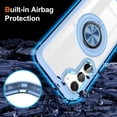 thumbnail image 5 of Allytech Crystal Clear Case for Samsung Galaxy S23 with 360° Rotatable Ring Holder Kickstand, [Compatible with MagSafe] Soft Bumper + Hard PC Hybrid Protective [Non-Yellowing] Case, Blue, 5 of 7