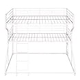 thumbnail image 5 of Bellemave Triple Bunk Beds for 3, Metal Full XL over Twin XL over Queen Bunk Bed Frame, Modern Heavy-Duty Steel Frame 3 Bunk Bed Built-in Ladder for Bedroom (White), 5 of 7