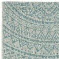 thumbnail image 5 of SAFAVIEH Courtyard Josiah Floral Medallion Indoor/Outdoor Runner Rug, Light Grey/Aqua, 2'3" x 8', 5 of 7