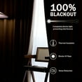 thumbnail image 4 of 100% Blackout Linen Curtains 52 Inch Wide x 96 Inch Long 2 Panels Set Thermal Insulated Textured Black Out Darkening Drapes for Bedroom Living Room Hook Belt/Back Tab/Rod Pocket, 4 of 10