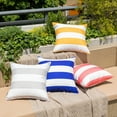 thumbnail image 3 of Waterproof Striped Throw Pillow Covers Polyester Linen Garden Farmhouse Cushion Cases for Patio Tent Balcony Couch Sofa 18x18inch, 3 of 5