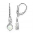 thumbnail image 2 of Auriga Fine Jewelry 925 Sterling Silver Created Opal and Diamond Leverback Dangle Earrings for Women, 2 of 6