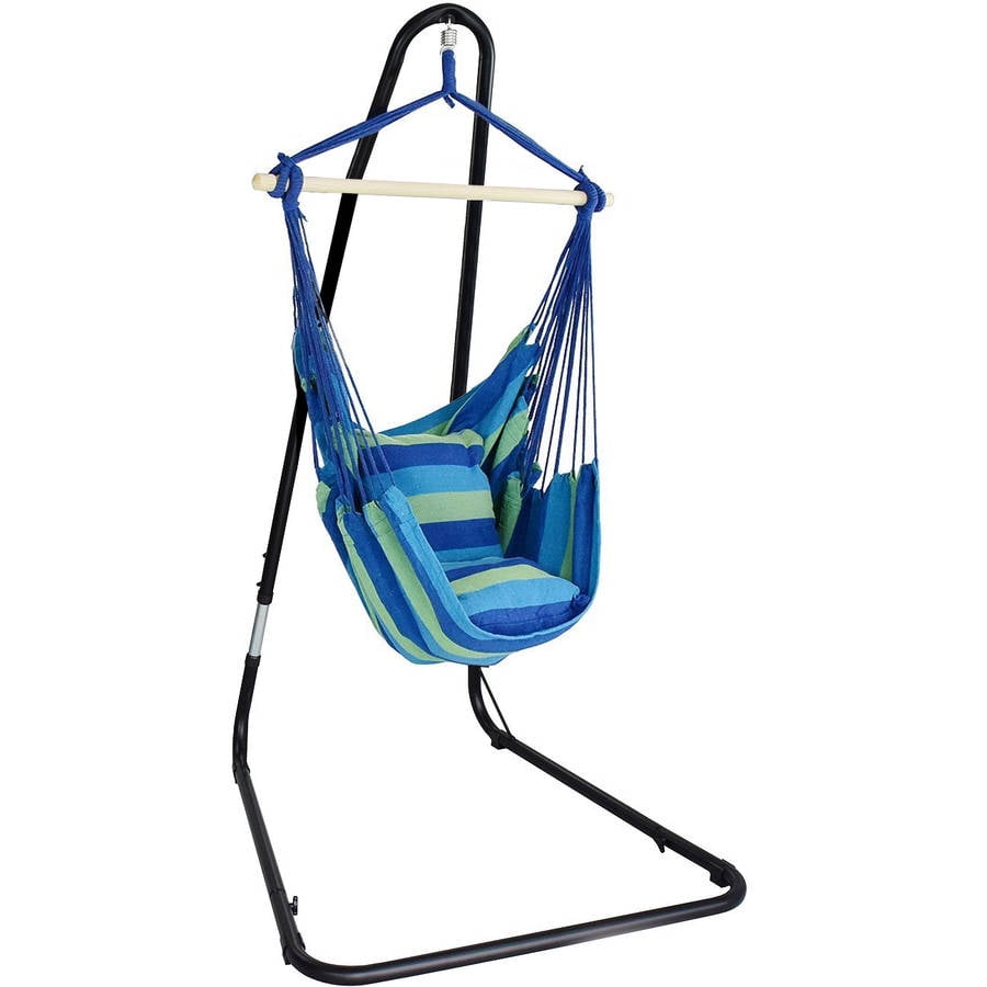 Sorbus Hanging Rope Hammock Chair Swing, Free Standing Indoor Hanging Chair