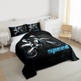 thumbnail image 3 of Homewish Dirt Bike Bedding Comforter Set,Speed Motorcycle Motocross Twin Comforter Sets,Extreme Sport Bedding Set For Boy,Microfiber Bedroom Decor,2 Pieces, 3 of 8
