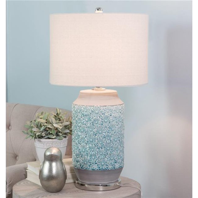 Aspire 5292 Lunette Ceramic Table Lamp, Blue