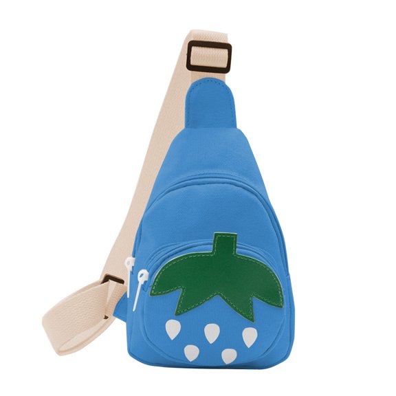 Strawberry Design Crossbody Bag – Adjustable Strap & Machine Washable Chest Purse for Ages 3-11 (5 Colors, 0.22lb)