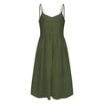 thumbnail image 4 of SMihono Robes d'Été Bohémiennes Femmes Grande Taille Mode Femmes Décontracté Col en V Robes Unies Été Sans Manches Robe Pull, 4 of 7