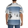 thumbnail image 5 of Disketp Men's Hawaiian Snowman And Christmas Tree Print Shirts Button Down Holiday Beach Shirts-Small, 5 of 7
