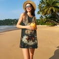 thumbnail image 3 of Daiia Palatial Style Flower Rabbit Print Women's Dresses 2025 Trendy Short sleeve Dresses Casual Baggy Flowy Maxi Sun Dresses, 3 of 7