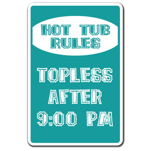 SignMission D-5-Z-Hot Tub Rules 5 x 7 in. Hot Tub Rules Parking Decal - Spa Backyard Pool Swim
