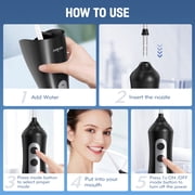 Sejoy Cordless Water Flosser Dental Teeth Cleaner with 6 Jet Tips, Professional 350ML Tank Rechargeable IPX7 Waterproof Dental Oral Irrigator for Home and Travel