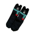 thumbnail image 3 of Womens 3D Bear Face Fuzzy Socks Soft Cosy Slipper Warm Winter Thick Plush Crews Sock Home Sleeping Sock Hosiery Home Sleeping Black, 3 of 4